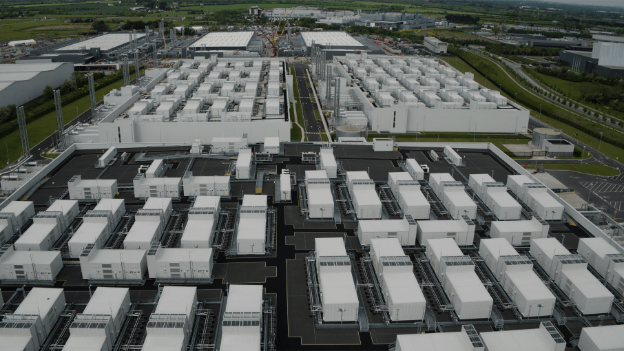 Overhead view of a datacenter